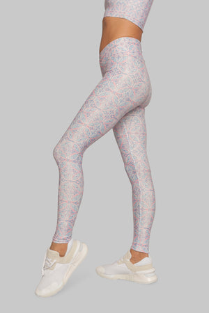 Wolven Ruched Crossover Legging in Riviera